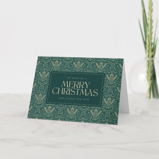Carte Bougie de Noël Vert foncé (Devant)