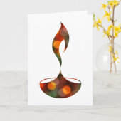 Carte bougie diwali diya bokeh (Fleur jaune)