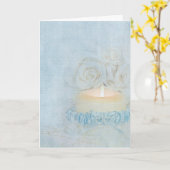 Carte Bougie mariage Avec Garterie Bleue (Fleur jaune)