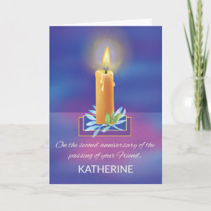 Carte Bougie religieuse pour le deuxième anniversaire de