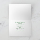Carte Bougie unique Diwali sur vert (Intérieur)