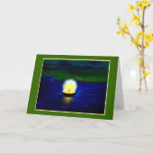 Carte Bougie unique Diwali sur vert (Fleur jaune)
