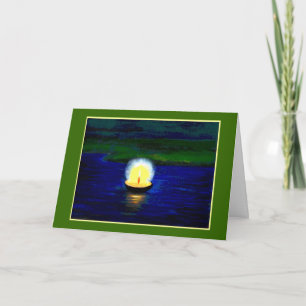 Carte Bougie unique Diwali sur vert