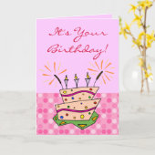 Carte Bougies à gâteau Whimsical Joyeux anniversaire (Fleur jaune)