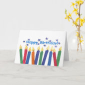 Carte Bougies d'anniversaire (Fleur jaune)