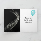 Carte Bougies d'anniversaire 107 ans sur fond noir (Intérieur)