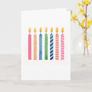 Carte Bougies d'anniversaire artisanales Colorées Intemp