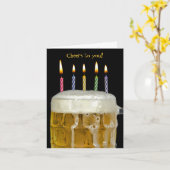 Carte Bougies d'anniversaire en bière (Fleur jaune)