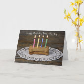 Carte Bougies d'anniversaire en os de chien (Fleur jaune)