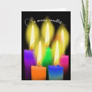 Carte Bougies d'anniversaire lumineuses sur fond noir