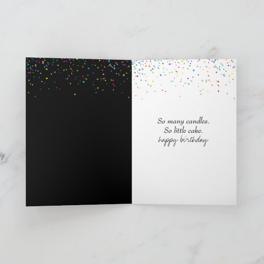 Carte Bougies d'anniversaire sur noir (Intérieur)