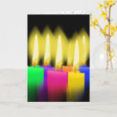 Carte Bougies d'anniversaire sur noir (Fleur jaune)