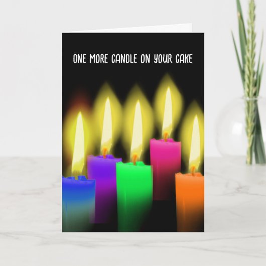 Carte Bougies D'Anniversaire Sur Noir (Devant)