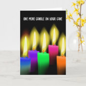 Carte Bougies D'Anniversaire Sur Noir (Fleur jaune)