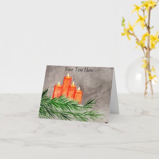 Carte Bougies de Noël (Fleur jaune)