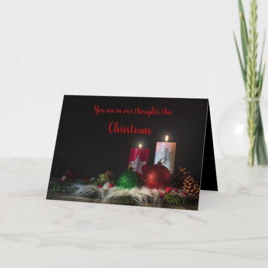 Carte Bougies de Noël modifiables pour le deuil (Devant)