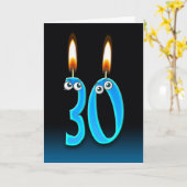 Carte Bougies du 30e anniversaire (Fleur jaune)