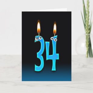 Carte Bougies du 34e anniversaire