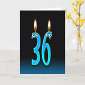 Carte Bougies du 36e anniversaire (Fleur jaune)