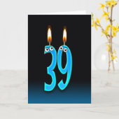 Carte Bougies du 39e anniversaire (Fleur jaune)