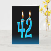Carte Bougies du 42e anniversaire (Fleur jaune)