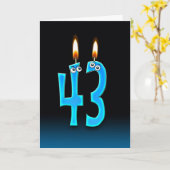 Carte Bougies du 43e anniversaire (Fleur jaune)