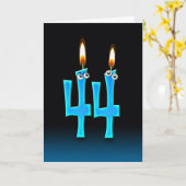 Carte Bougies du 44e anniversaire (Fleur jaune)