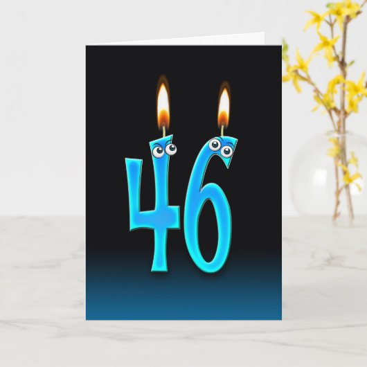 Carte Bougies du 46e anniversaire (Fleur jaune)