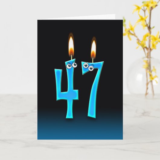 Carte Bougies du 47e anniversaire (Fleur jaune)