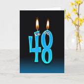 Carte Bougies du 48e anniversaire (Fleur jaune)