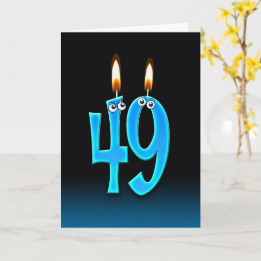 Carte Bougies du 49e anniversaire (Fleur jaune)
