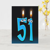 Carte Bougies du 51e anniversaire (Fleur jaune)