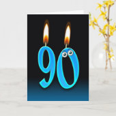 Carte Bougies du 90e anniversaire (Fleur jaune)