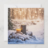 Carte Bougies du solstice d'hiver dans la neige (Devant)