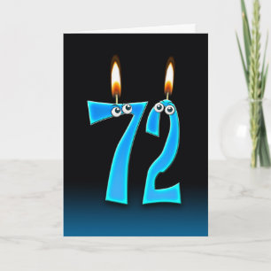 Carte Bougies et globes oculaires pour 72e anniversaire