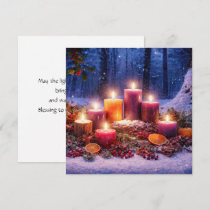 Carte Bougies et Lanterne de la neige du solstice d'hive