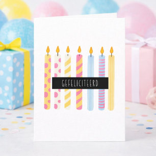 Carte Bougies Joyeux Anniversaire Minimaliste