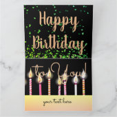 Carte Bougies licorne gâteau visage Anniversaire (Intérieur)