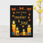 Carte Bougies, vaches, Coeurs (Fleur jaune)