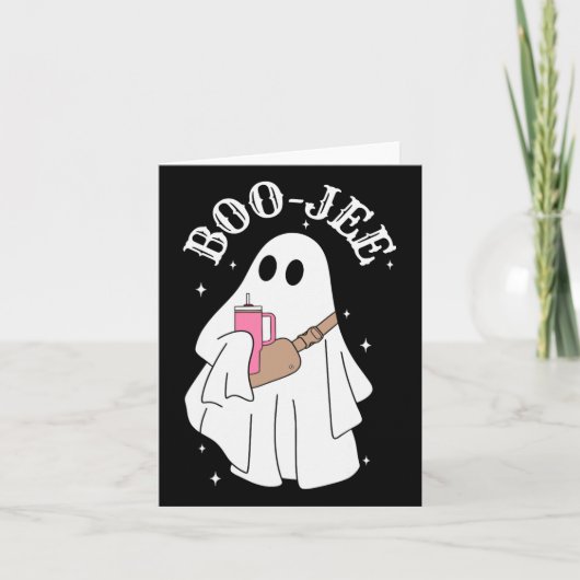Carte Boujee Boo-jee Cute Ghost Saison Éffrayante Hallow (Devant)