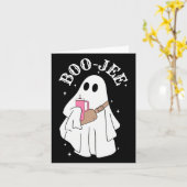 Carte Boujee Boo-jee Cute Ghost Saison Éffrayante Hallow (Fleur jaune)