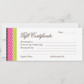 Carte Boulangerie Boutique Certificat cadeau (Dos)