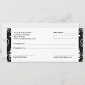 Carte Boulangerie Boutique Style Certificats cadeaux (Dos)