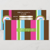 Carte Boulangerie colorée mignonne Certificat cadeau Mac (Devant / Derrière)