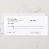 Carte Boulangerie ou Cupcake Business Certificats cadeau (Dos)