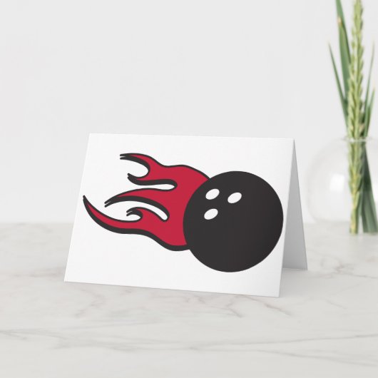 Carte Boule de Bowling flamboyante (Devant)