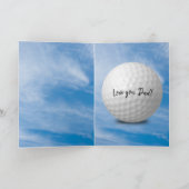 Carte Boule de fête des pères-golf et sac dans l'herbe (Intérieur)