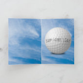 Carte Boule de fête des pères-golf et sac dans l'herbe (Intérieur)