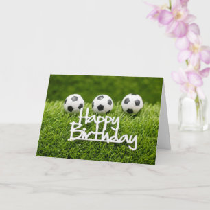Carte Boule de football avec signe Joyeux Anniversaire s