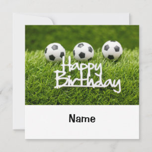 Carte Boule de football avec signe Joyeux Anniversaire s